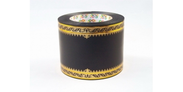 PP FUNERAL RIBBON WITH "GOTHIC" PATTERN WITH GOLDEN STRIPES