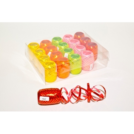 PP RIBBON WITH GOLDEN STRIPES "RIBBON EGGS -  MIX OF COLOURS" 0,5cm/20m
