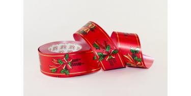 PP METALLIC PRINTED RIBBON WITH "CANDLES" PATTERN 5cm/50yd