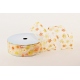 WIRED EDGE PRINTED FABRIC RIBBON WITH "MEDIUM OXEYE DAISY" PATTERN 4cm/10m