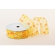 WIRED EDGE PRINTED FABRIC RIBBON WITH "MEDIUM OXEYE DAISY" PATTERN 4cm/10m