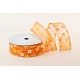 WIRED EDGE PRINTED FABRIC RIBBON WITH "MEDIUM OXEYE DAISY" PATTERN 4cm/10m