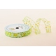 WIRED EDGE PRINTED FABRIC RIBBON WITH "SMALL OXEYE DAISY" PATTERN 4cm/10m