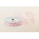 WIRED EDGE PRINTED FABRIC RIBBON WITH "SMALL OXEYE DAISY" PATTERN 4cm/10m