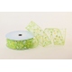 WIRED EDGE PRINTED FABRIC RIBBON WITH "SMALL OXEYE DAISY" PATTERN 4cm/10m