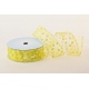 WIRED EDGE PRINTED FABRIC RIBBON WITH "SMALL OXEYE DAISY" PATTERN 4cm/10m