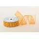 WIRED EDGE PRINTED FABRIC RIBBON WITH "SMALL OXEYE DAISY" PATTERN 4cm/10m