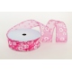 WIRED EDGE PRINTED FABRIC RIBBON WITH "BIG OXEYE DAISY" PATTERN 4cm/10m