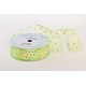 WIRED EDGE PRINTED FABRIC RIBBON WITH "BIG OXEYE DAISY" PATTERN 4cm/10m