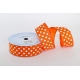 WIRED EDGE PRINTED FABRIC RIBBON WITH "BIG DOTS" PATTERN 4cm/10m