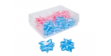 "MINI / SMALL / BIG STAR BOWS - MIX OF COLOURS" - PP LACQURED RIBBON