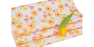 DECORATIVE CORRUGATED WRAPPING PAPER WITH "COLORFUL FLOWERS" PATTERN 50cm/10m