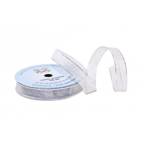 WOVEN METALLIC RIBBON "MIST" 2cm, 4cm/10m