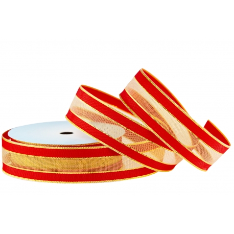 GEWEBTES METALLISCHES BAND "STREIFEN" 4cm/10m