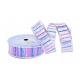 WIRED EDGE WOVEN METALLIC RIBBON WITH "CROSSWISE STRIPES" PATTERN 4cm/10m