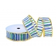 WIRED EDGE WOVEN METALLIC RIBBON WITH "CROSSWISE STRIPES" PATTERN 4cm/10m