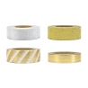 TAŚMA DEKORACYJNA WASHI TAPE ZŁOTA/SREBRNA 1opak./4szt.