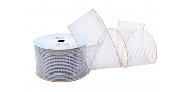 GEWEBTES METALLISCHES BAND "SPITZE" 6cm/10m