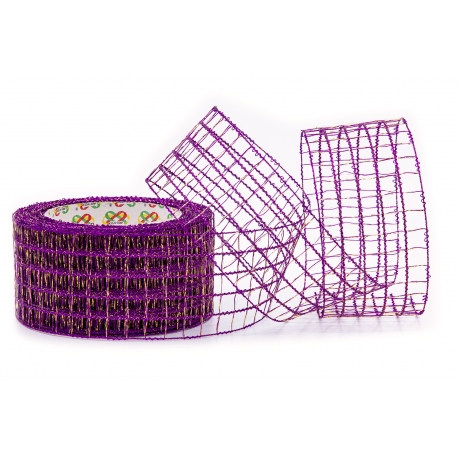 WOVEN RIBBON - METALLIC DECO MESH (NET) 5cm/10m