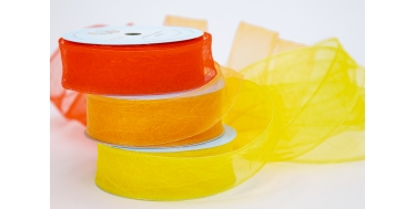 CHIFFONBAND MIT DRAHTKANTE "GEFÄLTEL" 4cm/10m