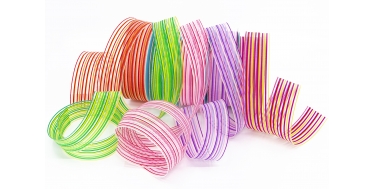 WOVEN RIBBON "COLOURFUL STRIPES" 2cm/10m, 4cm/10m