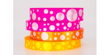 PP PRINTED RIBBON WITH "CIRCLES" PATTERN 2cm, 3cm/100m