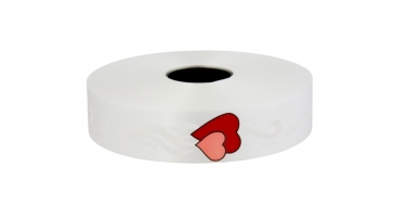 PP PRINTED RIBBON WITH "TWO HEARTS" PATTERN 3cm/100m