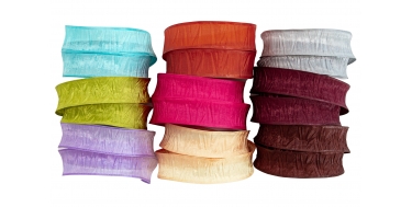 WIRED EDGE "CRUSHED IN WIDTH" SATIN RIBBON 4cm/10m