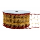 WOVEN RIBBON - METALLIC DECO MESH (NET) WITH "BIG CHRISTMAS  SQUARES" PATTERN 6cm/10m