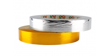 PP METALLIC RIBBON WITH "BARK" PATTERN 2cm/50yd