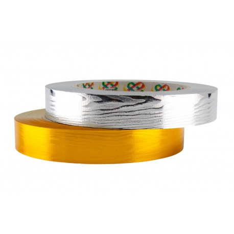 PP METALLIC RIBBON WITH "BARK" PATTERN 2cm/50yd