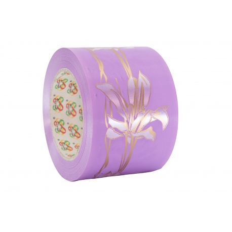 PP FUNERAL PRINTED RIBBON WITH "LILIES" PATTERN 6cm, 8cm/50yd