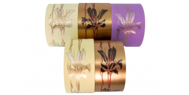 PP FUNERAL PRINTED RIBBON WITH "LILIES" PATTERN 6cm, 8cm/50yd