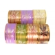 PP TRAUERBAND MIT "LILIEN" MUSTER MIT GOLDENEN STREIFEN 6cm, 8cm/50yd