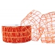WOVEN RIBBON - DECO MESH (NET) WITH "BIG SQUARES - TWO COLOURS" PATTERN 6cm/10m