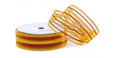 WOVEN METALLIC RIBBON "MESH" 4cm/10m