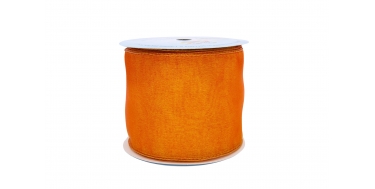 GENÄHT CHIFFONBAND MIT DRAHTKANTE - "KRISTALL" 10cm/5m
