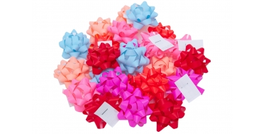 "SMALL STAR BOWS - MIX OF COLOURS" - PP PRINTED RIBBON