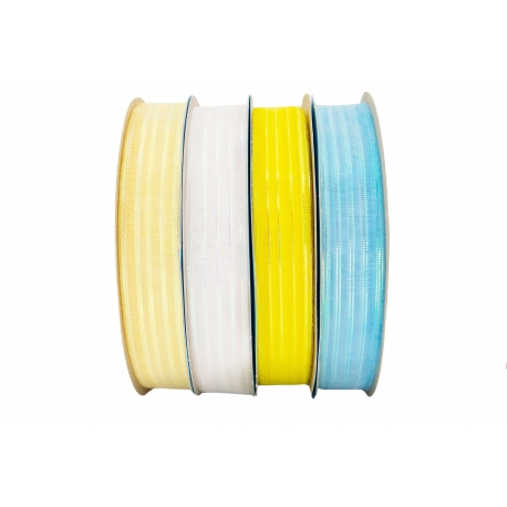 WSTĄŻKA TKANA "MGIEŁKA Z PASKAMI" 2cm/10m