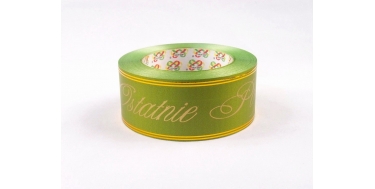 PP FUNERAL RIBBON WITH INSCRIPTION "OSTATNIE POZEGNANIE" WITH GOLDEN STRIPES
