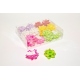 "MINI / SMALL / BIG STAR BOWS - MIX OF COLOURS" - PP RIBBON WITH GOLDEN STRIPES