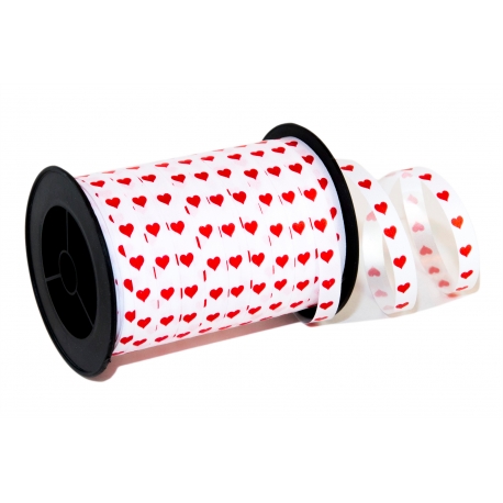 PP PRINTED RIBBON WITH "HEARTS" PATTERN 1cm/100m