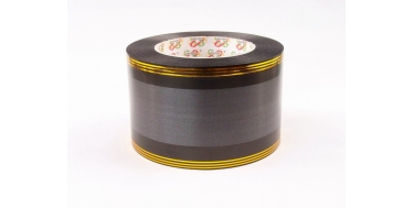 PP RIBBON WITH "STRIPES" PATTERN WITH GOLDEN STRIPES