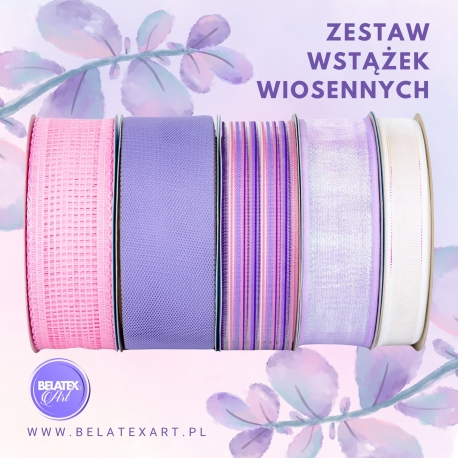 ZESTAW WSTĄŻEK WIOSENNYCH 2cm, 4cm/10m - 5 SZTUK