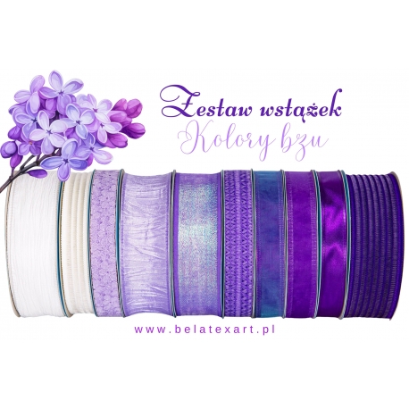 ZESTAW WSTĄŻEK "KOLORY BZU" 2cm i 4cm/10m - 10 SZTUK