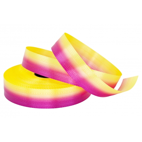 TWO COLOURED PP RIBBON WITH EMBOSSED PATTERN - "MIX OF PATTERNS" 2cm, 3cm/100m