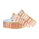WIRED EDGE WOVEN METALLIC RIBBON WITH "CROSSWISE STRIPES" PATTERN 4cm/10m