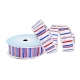 WIRED EDGE WOVEN METALLIC RIBBON WITH "CROSSWISE STRIPES" PATTERN 4cm/10m
